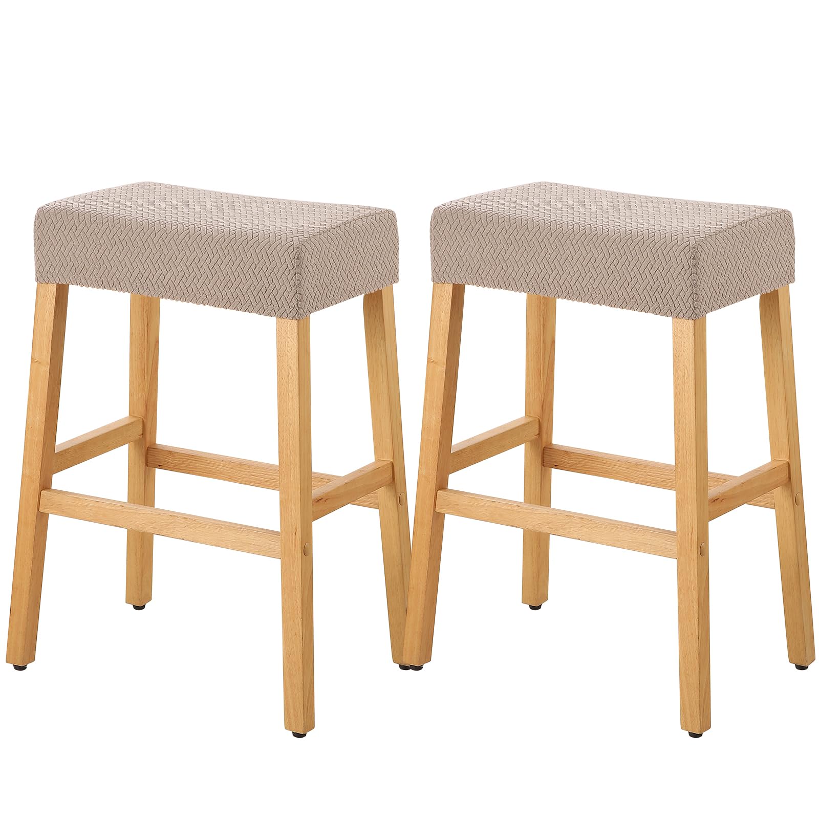 YISUN Stool Covers Rectangle - 2 Pack Stretch Waterproof Saddle Seat Cover Counter Bar Stools Bar Chairs Covers Kitchen Island Chairs Cushion Protector