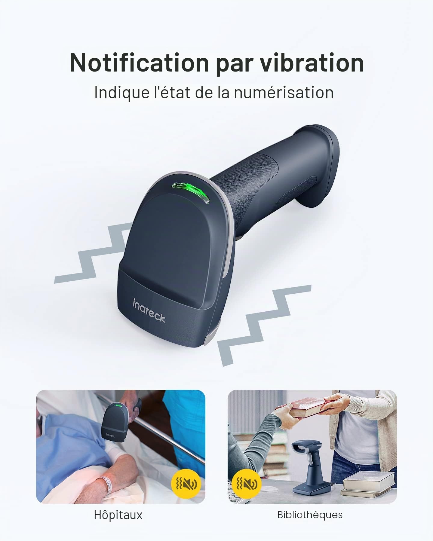 Inateck Lecteur de Code Barres 2D 1D QR sans Fil Bluetooth 5.0 BCST-54