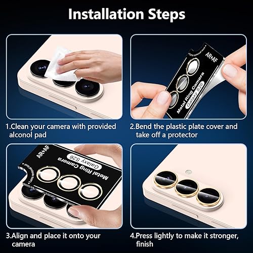 Vista 298 de para Samsung Galaxy Z Flip 7 Protector de Lente de Cámara, Cubierta de Lente de Vidrio Templado con Anillo de Metal Individual, [Fuerte Adhesión] 1