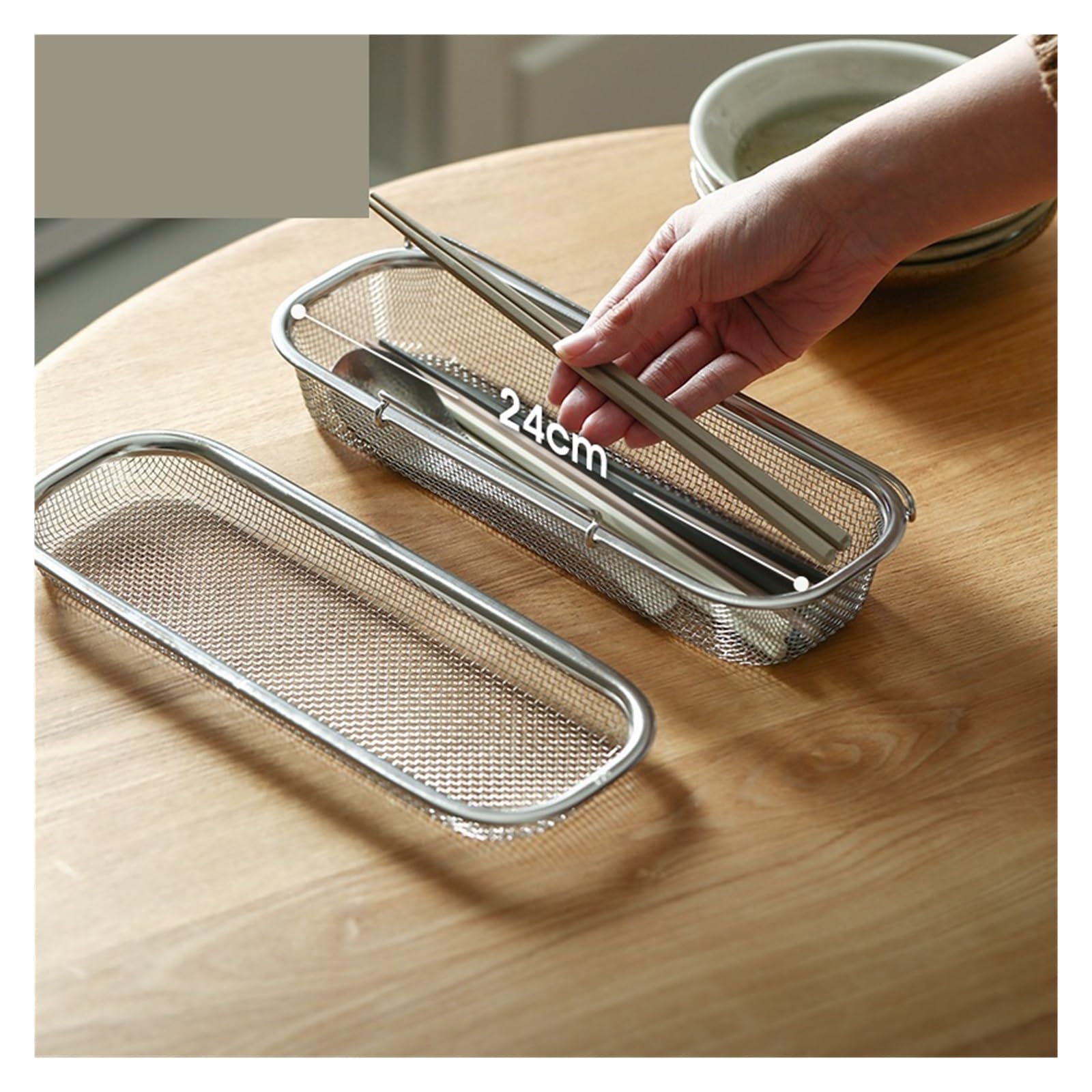 Cesta de lavavajillas, compatible con SHIMOYAMA, 27x11x6cm | Soporte de acero inoxidable 304 para artículos pequeños, reutilizable, 05N3IUG27116A