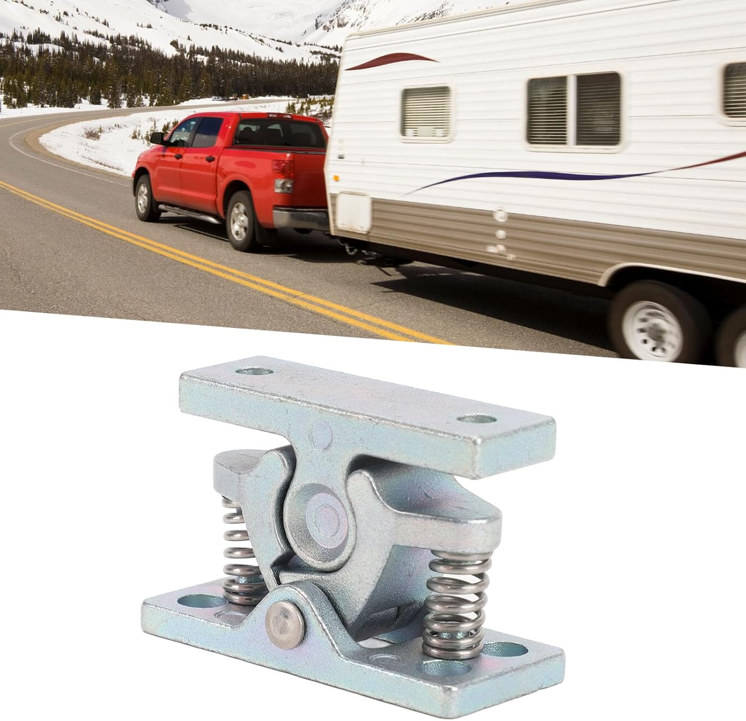 Door Catch Trailer Door Latch,Pair Double Roller Catch Heavy Duty Spring Loaded Door, Easy Lock Stop Catch Zinc Alloy for Boat RV Trailer Yachts