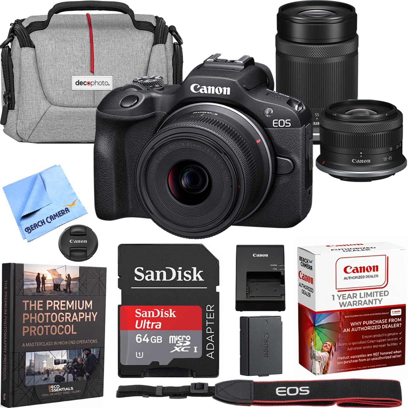 Amazon.com : Canon EOS R100 Mirrorless Camera + 2 Lens Kit 18-45mm