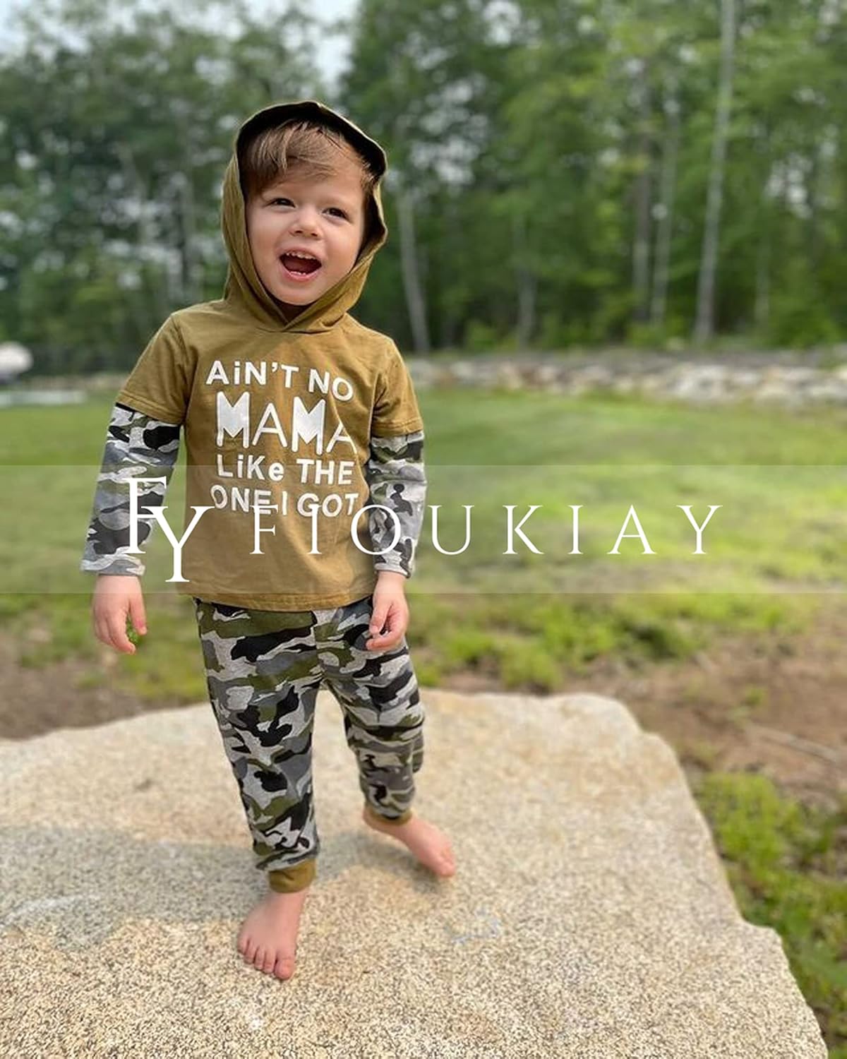 fioukiay Toddler Baby Boy Outfit Clothes LittLe Kids Long Sleeve Hoodie Sweatshirt Camouflage Pants Set Fall Winter Clothing - Image 4