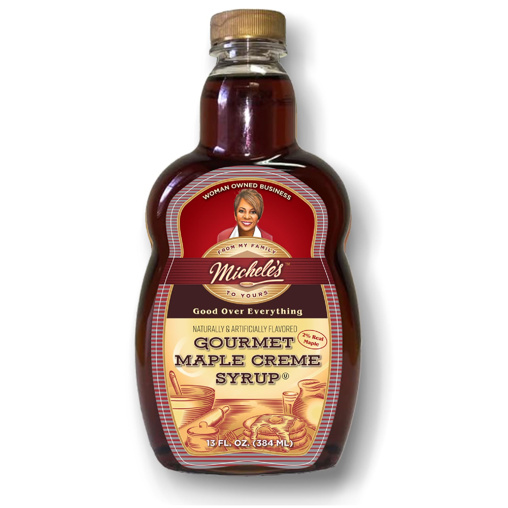 Michele’s Gourmet Maple Creme Syrup | 13 Ounce | Good Over Everything! | Foodie Gift, Ice Cream & Desert Topping, Recipe ingredient, Condiment | Great on Salmon, Pork, Beef, Ribs & More!