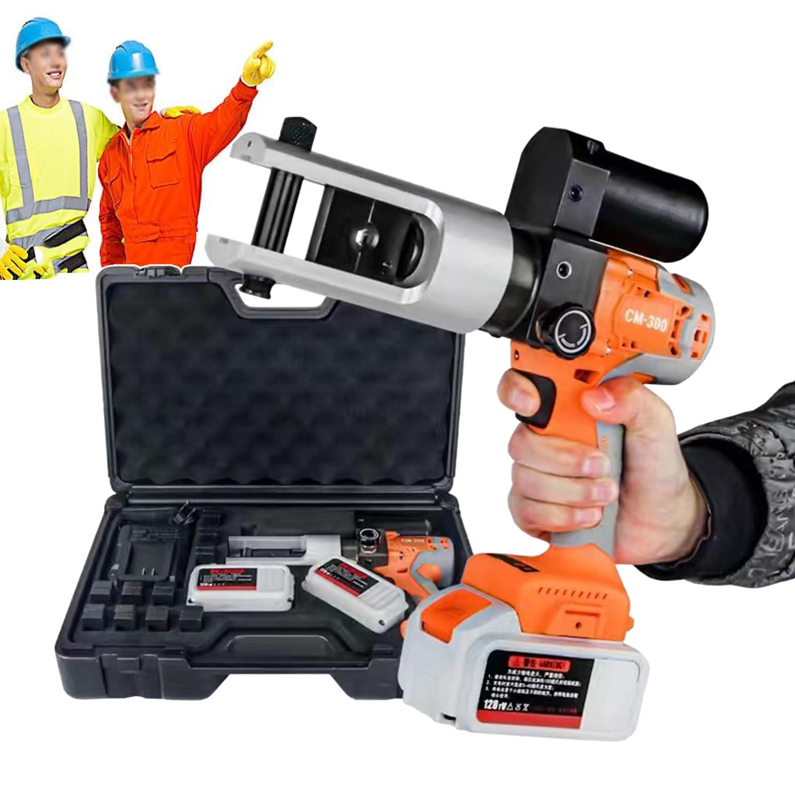 Pinza Per Cavi Idraulica/Pinza Per Crimpare Terminali Per Cavo Di Azionamento/Con Batteria Ricaricabile, Set Di 11 Matrici Include / 16-300 Mm² (Custodia Per Il Trasporto)