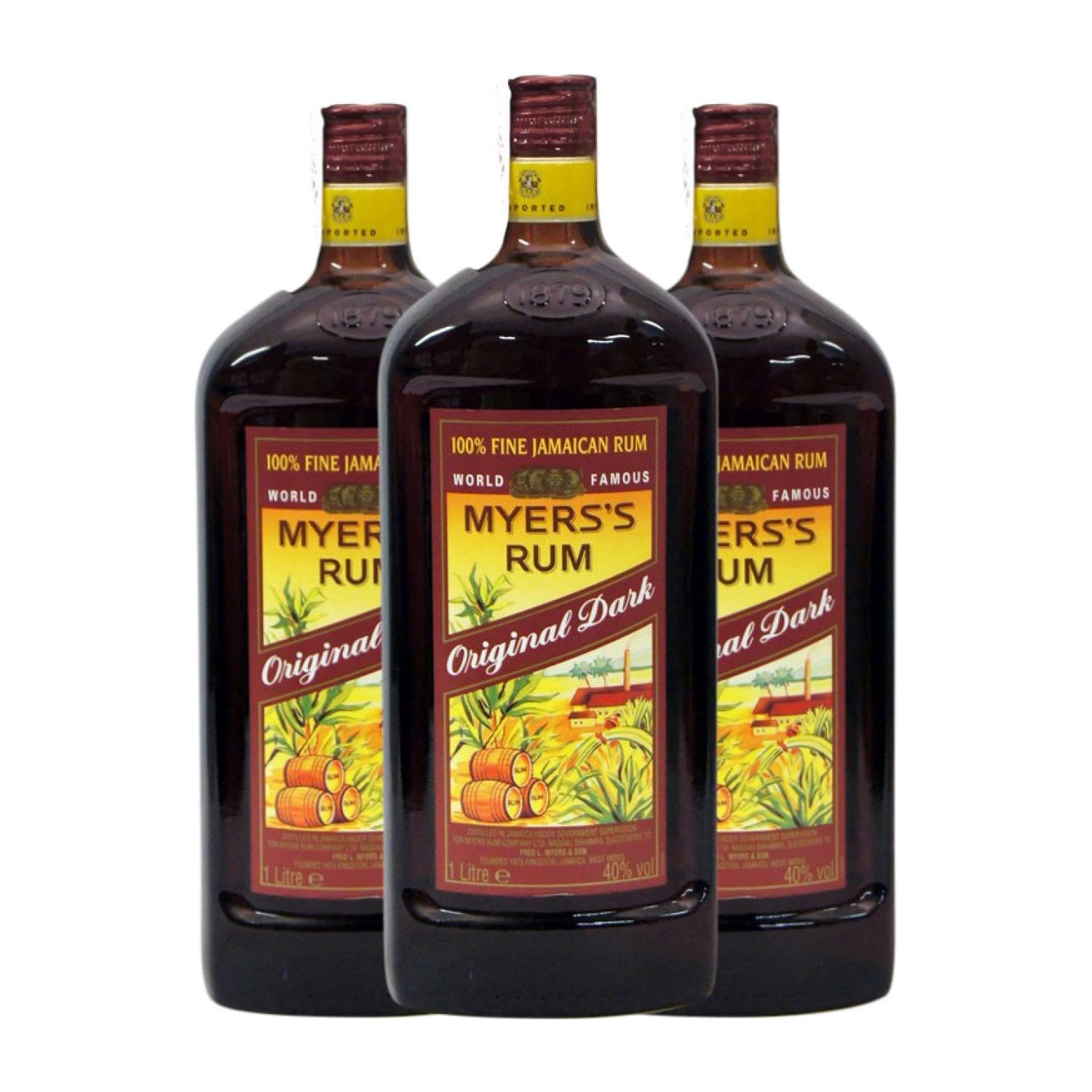 Ron Global Premium Myers Original Dark Botella Misil 1 L (Caja de 3 Botella Misil de 1 L)