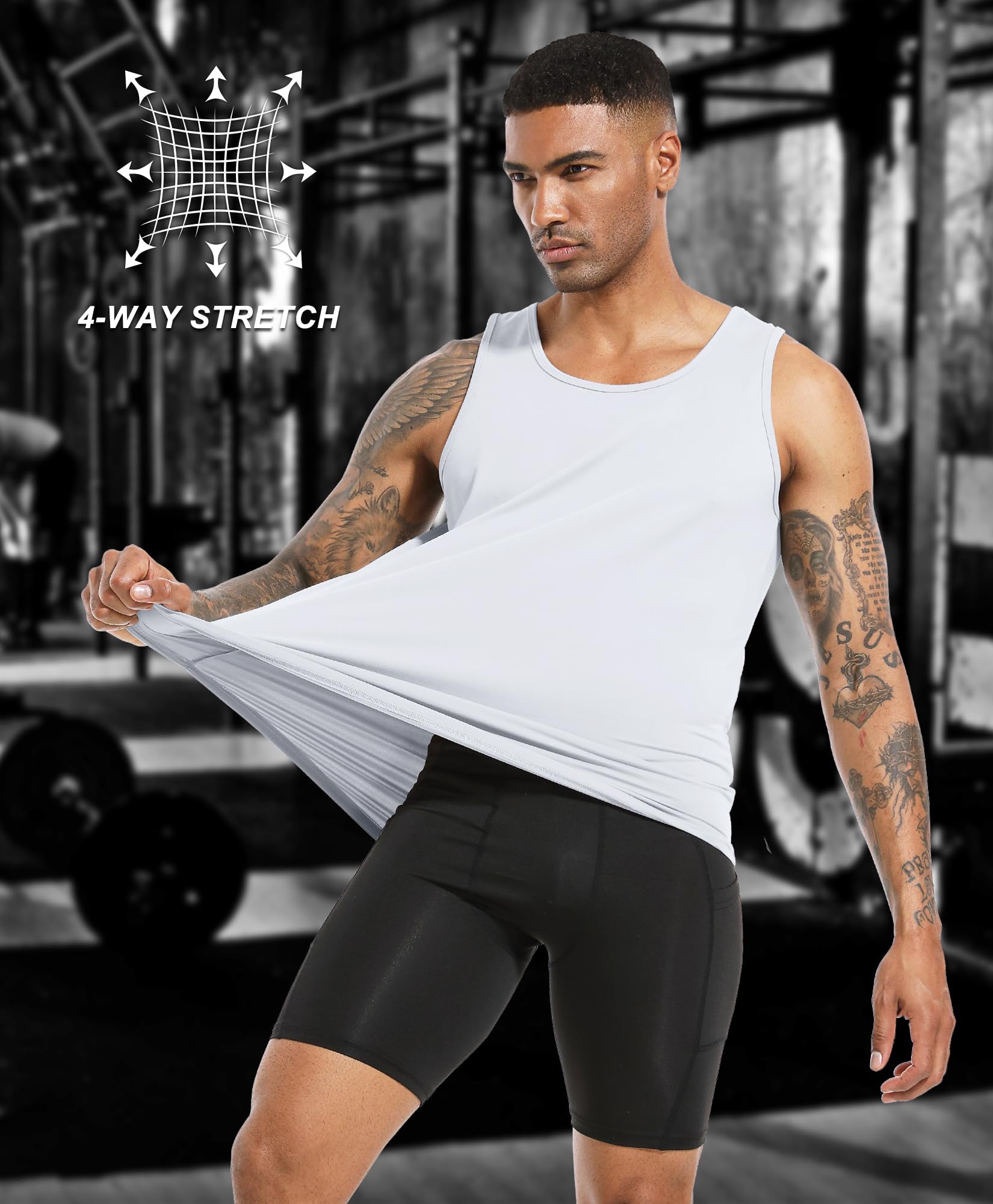 Boyzn Camiseta sin mangas de algodón para hombre, camiseta sin mangas para gimnasio, fitness, culturismo, para hombre