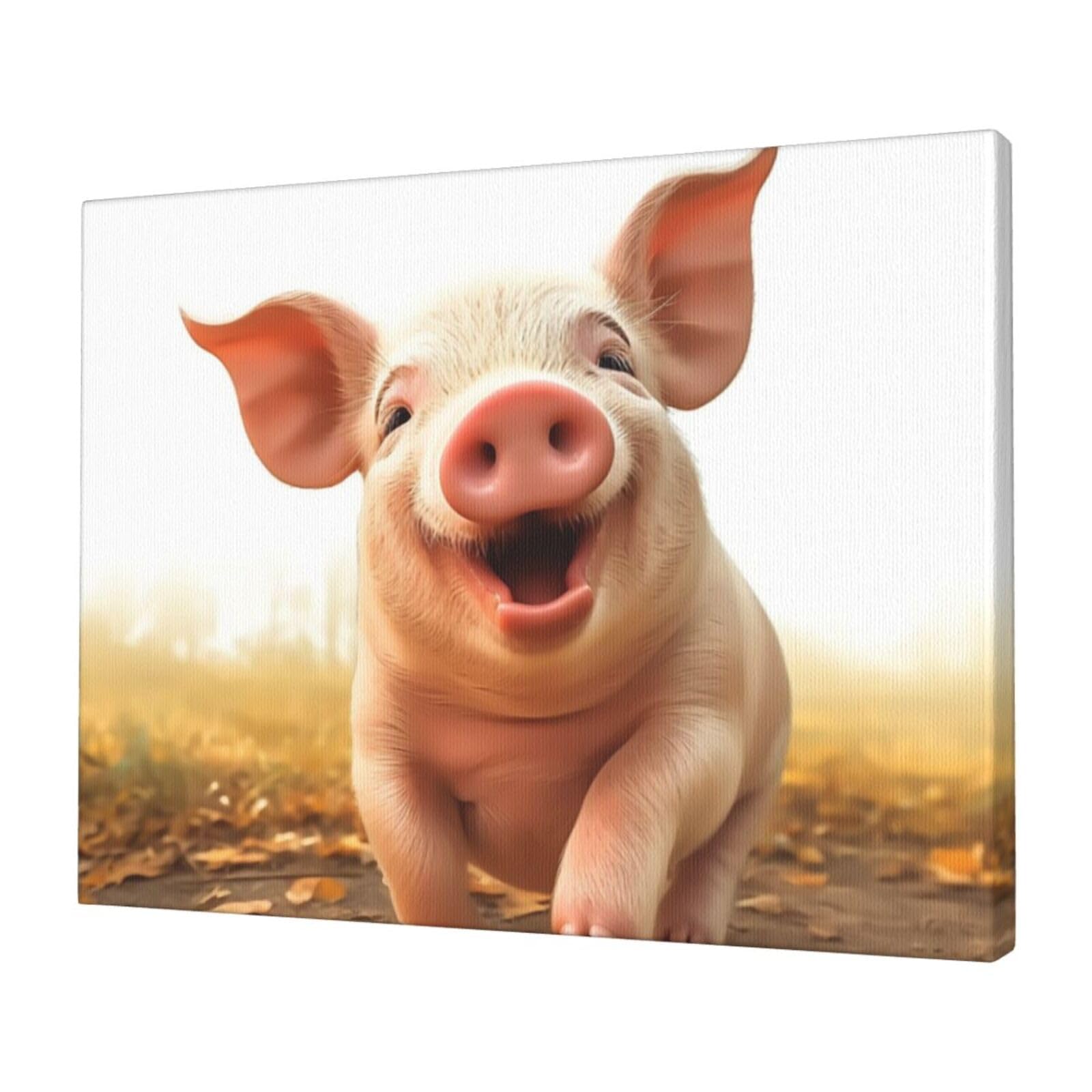 FodPand Canvas Wall Art for Living Room Wall Decor 12"x16" Modern Artwork Painting Pictures Hanging Canvas Prints Smiling Aesthetic Wall Art for Bedroom Bathroom Office Wallart Decor