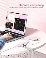 LENTION USB C Hub 6-in-1 - 4K HDMI, 100W PD, USB 3.0 Adapter - MacBook Pro/Air, iPhone 16/15 Kompatibilis - Rózsaarany 7
