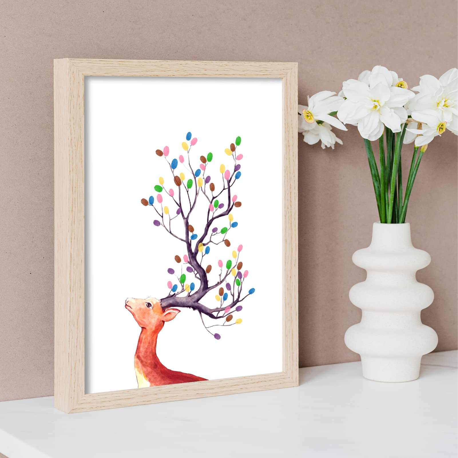 Tableau Signature Invités Arbre Empreintes Digitales DIY - Livre D'Or Mariage Anniversaire