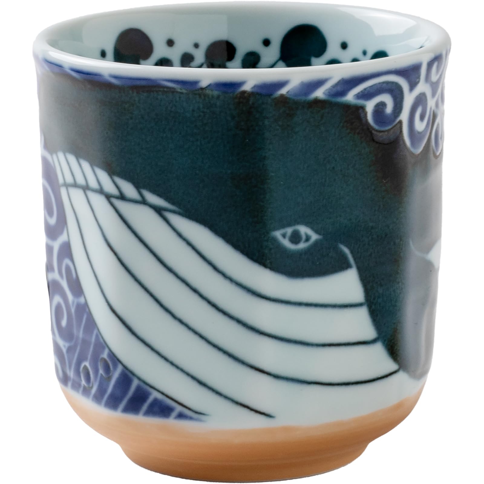 White Wave Kujira Octagonal Tea Cup