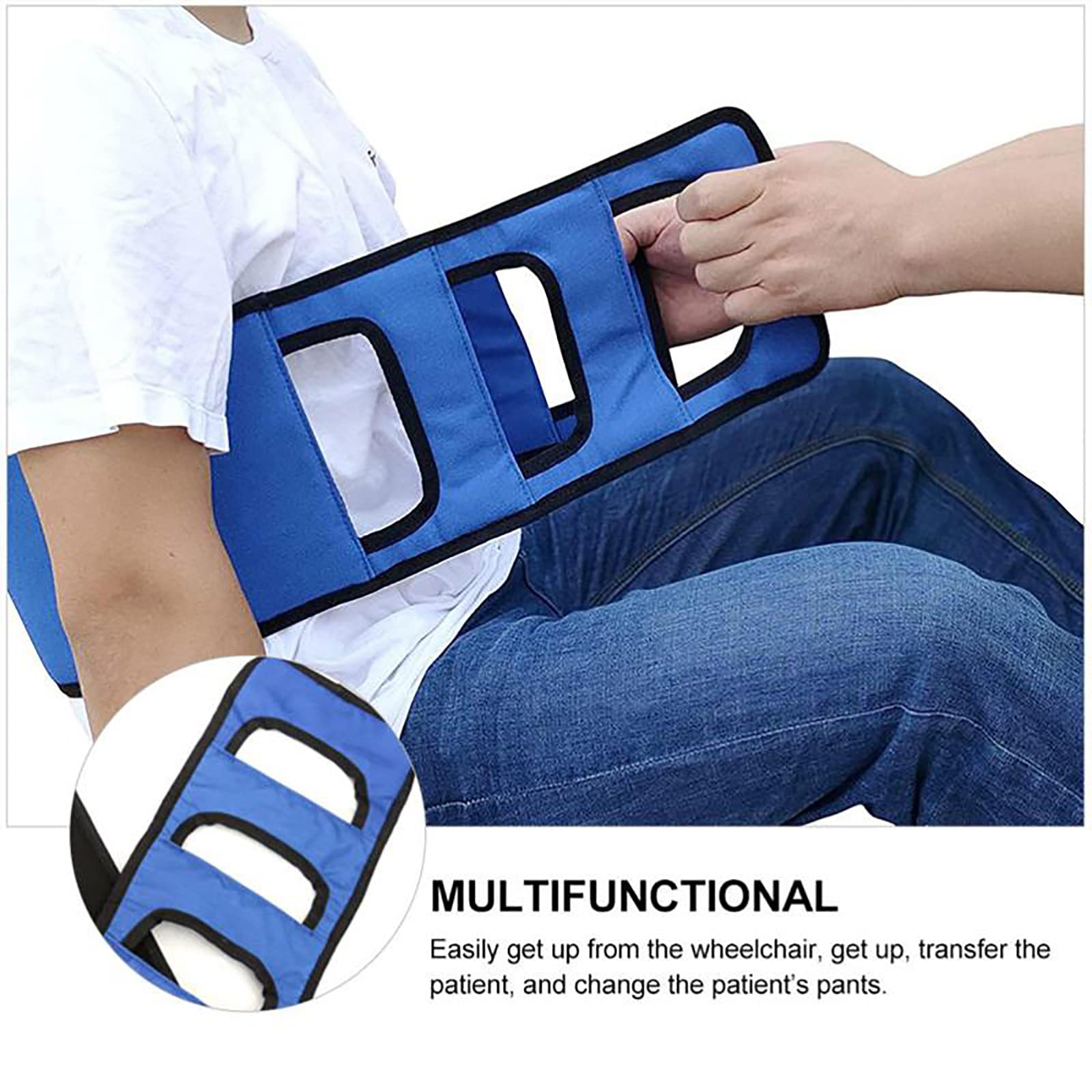 Cinturón de Transferencia para Ancianos, Eslinga de enfermería de Transferencia, ayudas para Levantar la Seguridad del Paciente, algodón Perlado Incorporado, más Transpirable, para Girar el Cuerpo,
