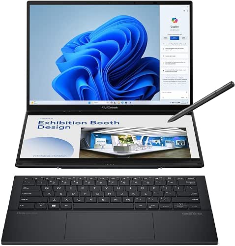 ASUS Zenbook Duo Laptop, Dual 14” OLED 3K 120Hz Touch