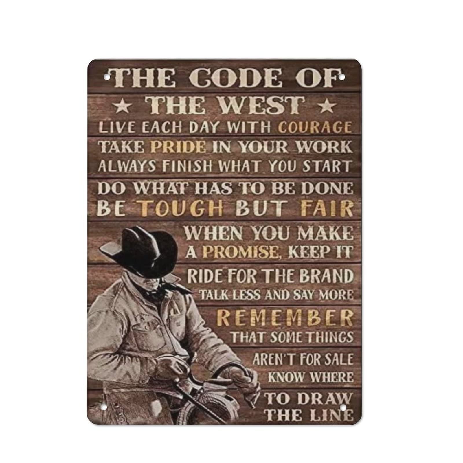 AOOEDM Cowboy Knowledge Wall Metal Tin Sign for Home Bar Pub Kitchen Wall Art Deocr Man Cave Vintage Metal Sign Poster Plaque Signs Quotes Sign