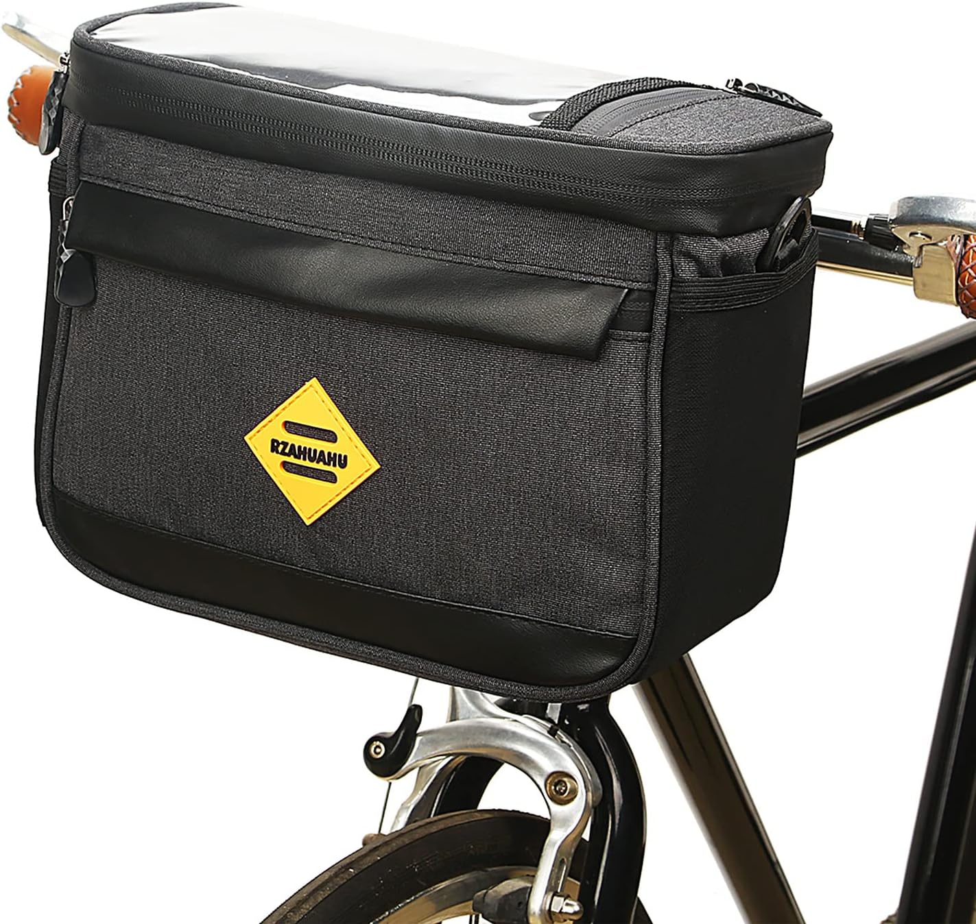 Cycling Insulated Bike Cooler Bag Water Resistant Bike Handlebar Bag Bike Basket Front Bag Pannier with Bike Phone Mount