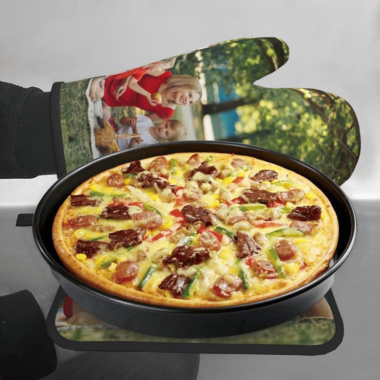 Personalized Oven Mitts, Custom Oven Mitts and Pot Holders Sets Custom Kitchen, Baking,Cooking as Gifts for Women,Friend,Family - Image 5