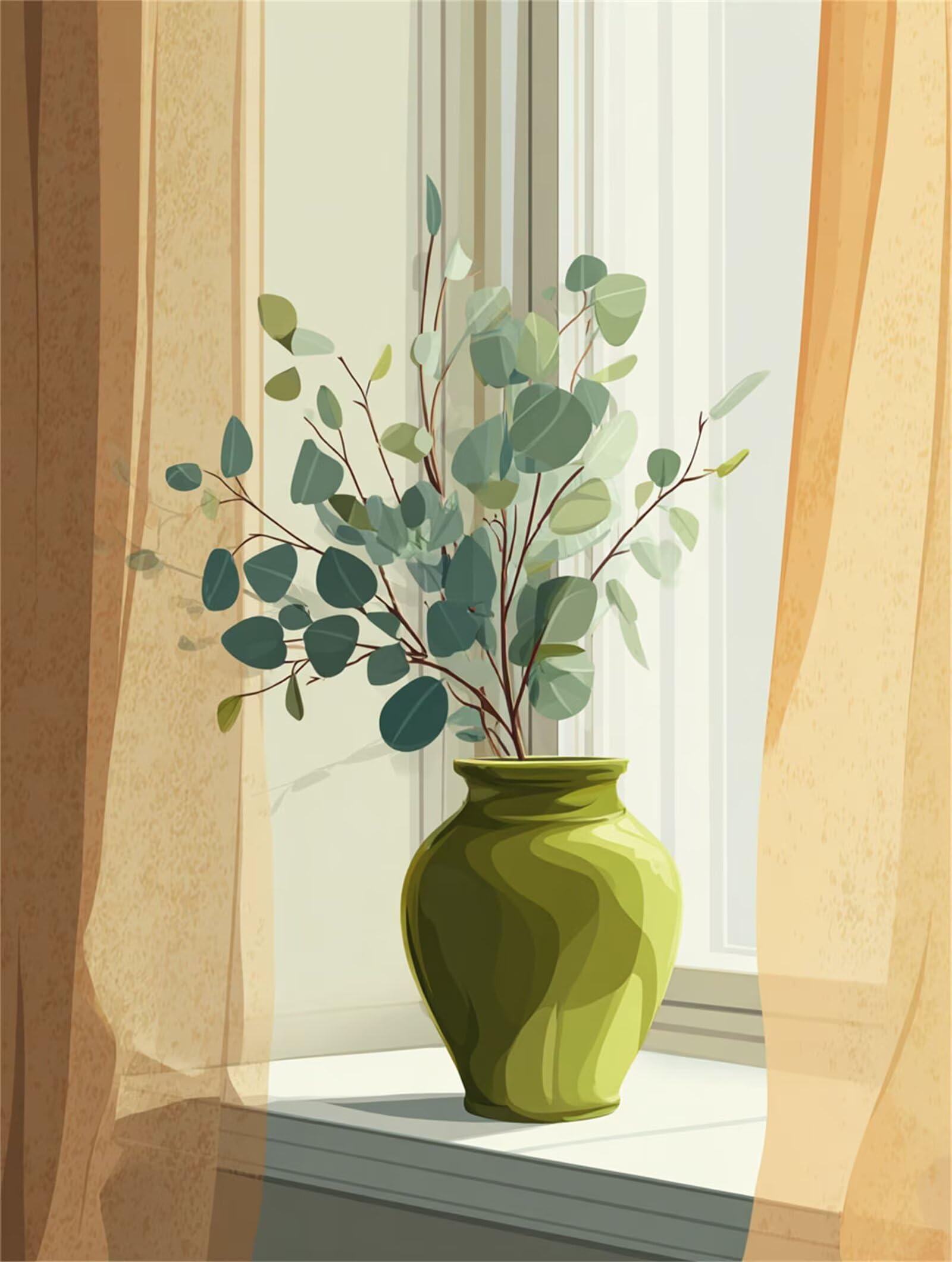 Dipingere con i Numeri Adulti Vaso, finestre Dipingere con i Numeri Bambini DIY Kit, Set Premium con Pennelli, Decorazione Casa & Creativo Regalo di Compleanno, Attività di Tempo libero 70x95cm z-182