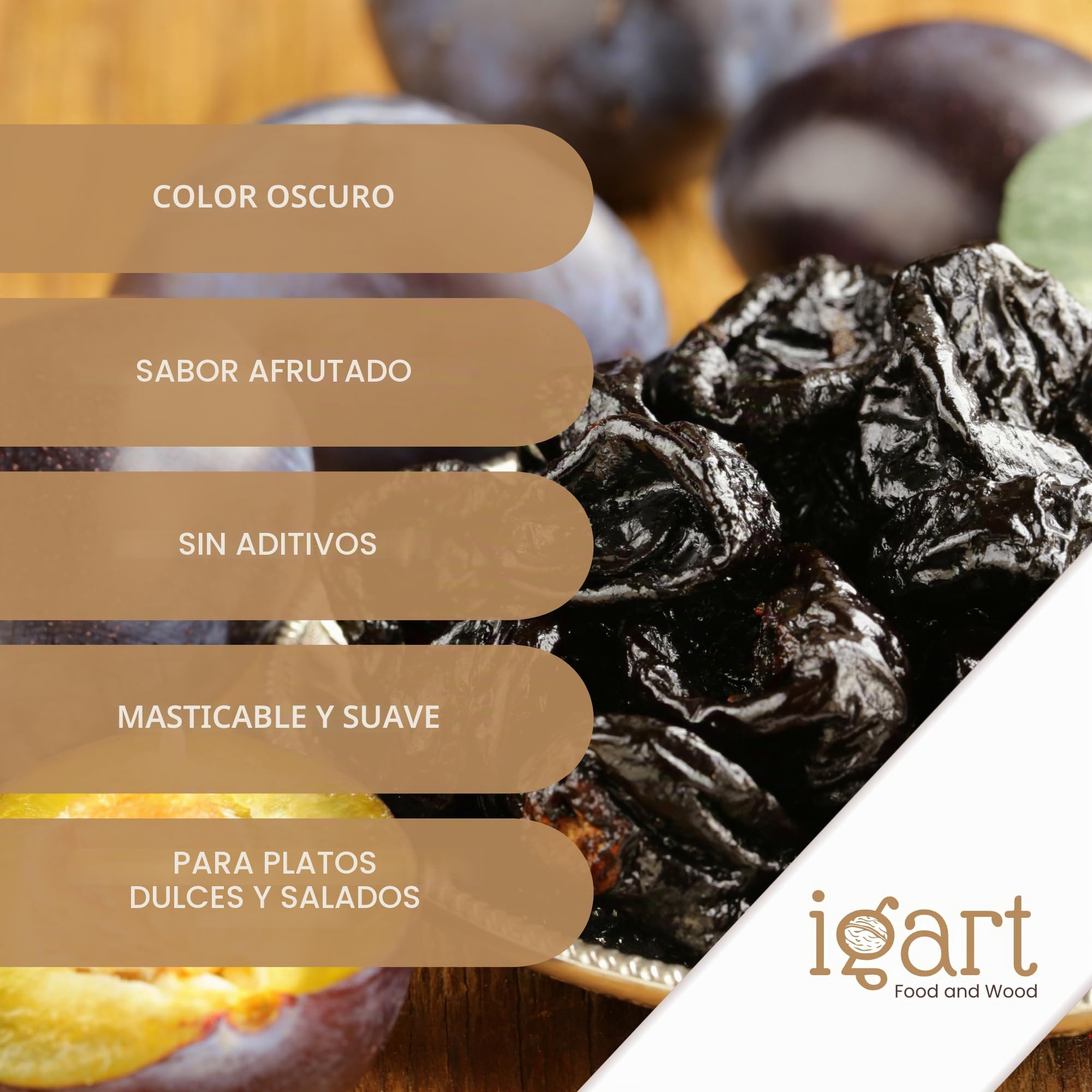 Ciruelas secas 2kg, Frutos secos sin piedra, Calidad 1A, Naturalmente dulce, Ieal como aperitivo, en cereales o para hornear