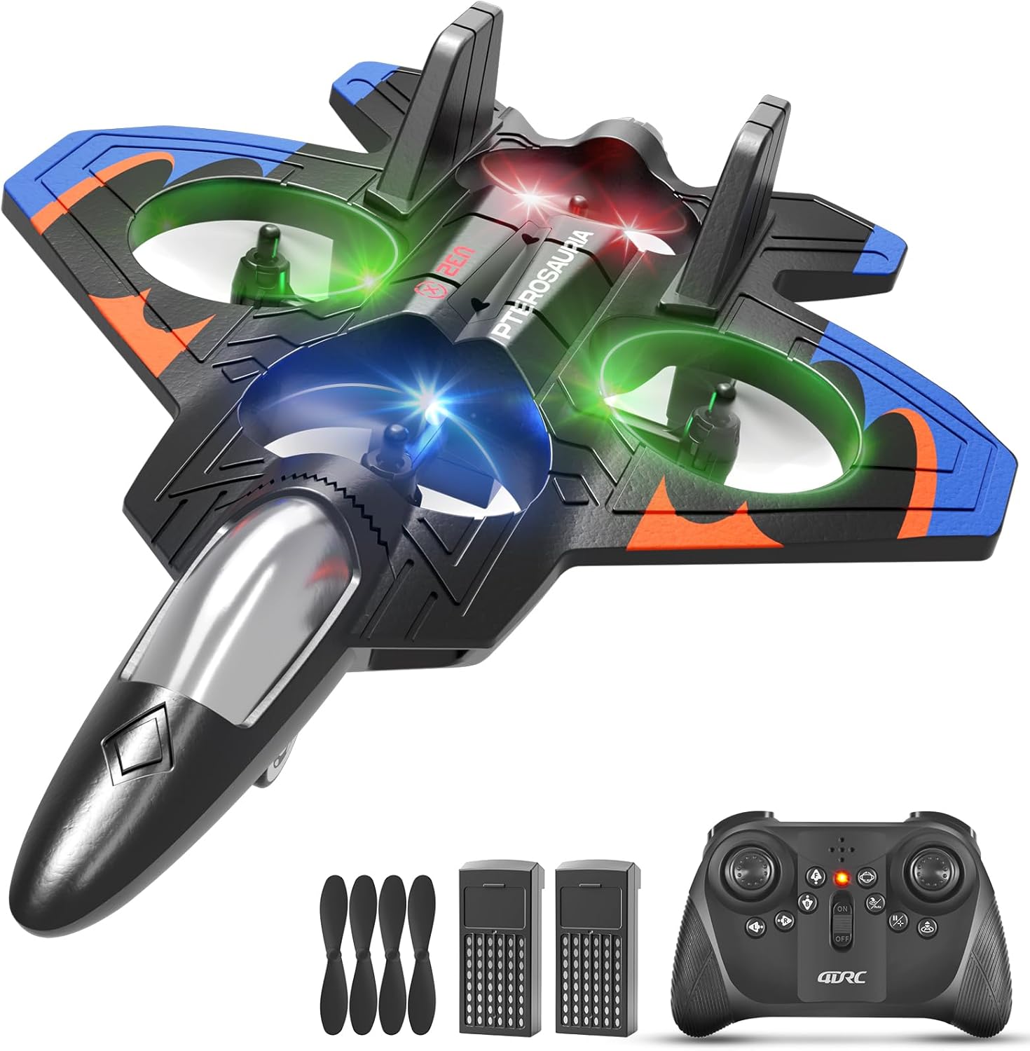 Foam Remote Control Airplanes RC Planes for Kids Adults, RC Airplane Fighter Jet with Light, 360° Flip Fighter Jet Toys, Stunt Roll, Airplane Toy Gifts for Kids Boys