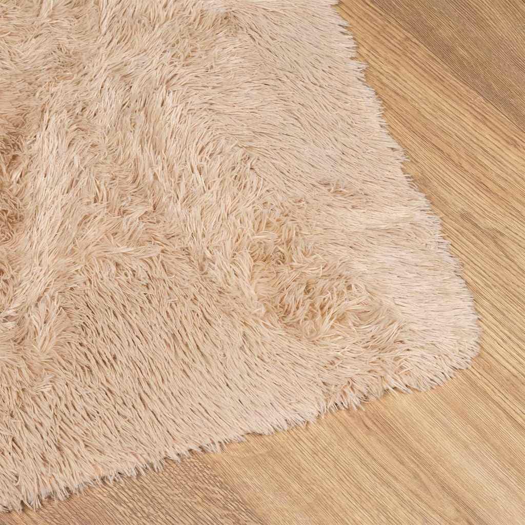 Tapis shaggy à poils longs Navara - Beige - 60 x 100 cm - Polyester - Moelleux - Doux - Antidérapant - Lavable - Pour salon, chambre à coucher, couloir - Avec haute hauteur de poils et