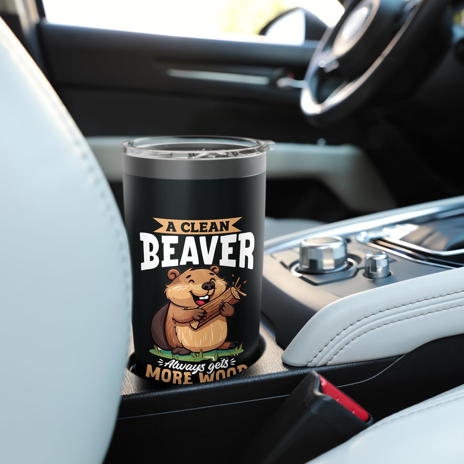 Funny Beaver Animal A Clean Beaver Always Gets More… Stainless Steel Insulated Tumbler - Image 6