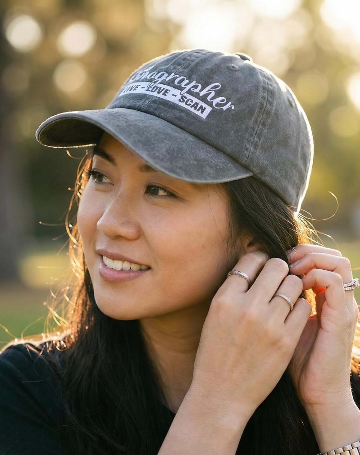 InnoBeta Sonographer Gifts, Cap for Women Men for Christmas, Birthday, Adjustable Embroidered Baseball Hat (Grey) - Image 7