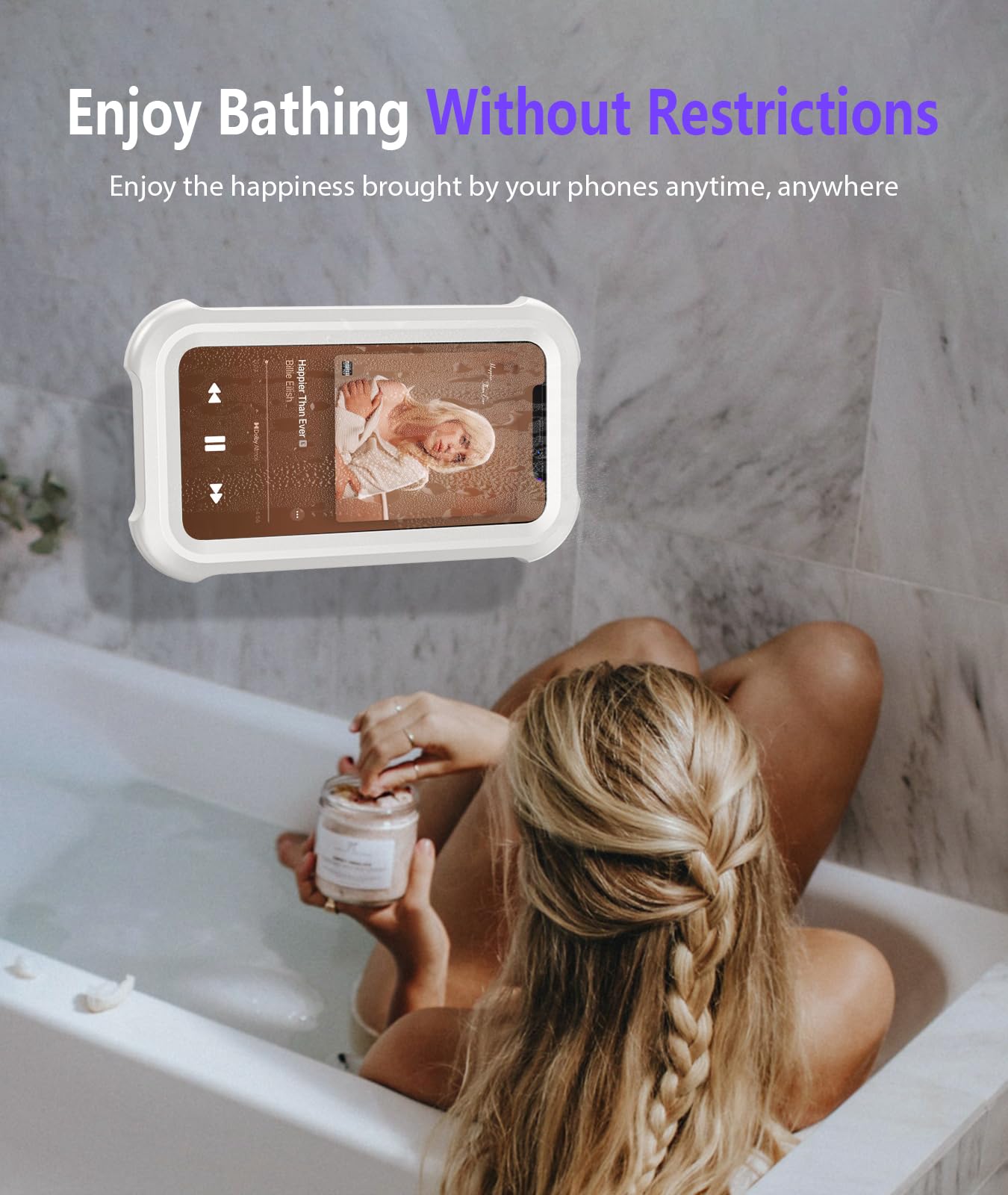 Suporte Para Celular No Banheiro - À Prova D'água Com Rotação 480° Branco