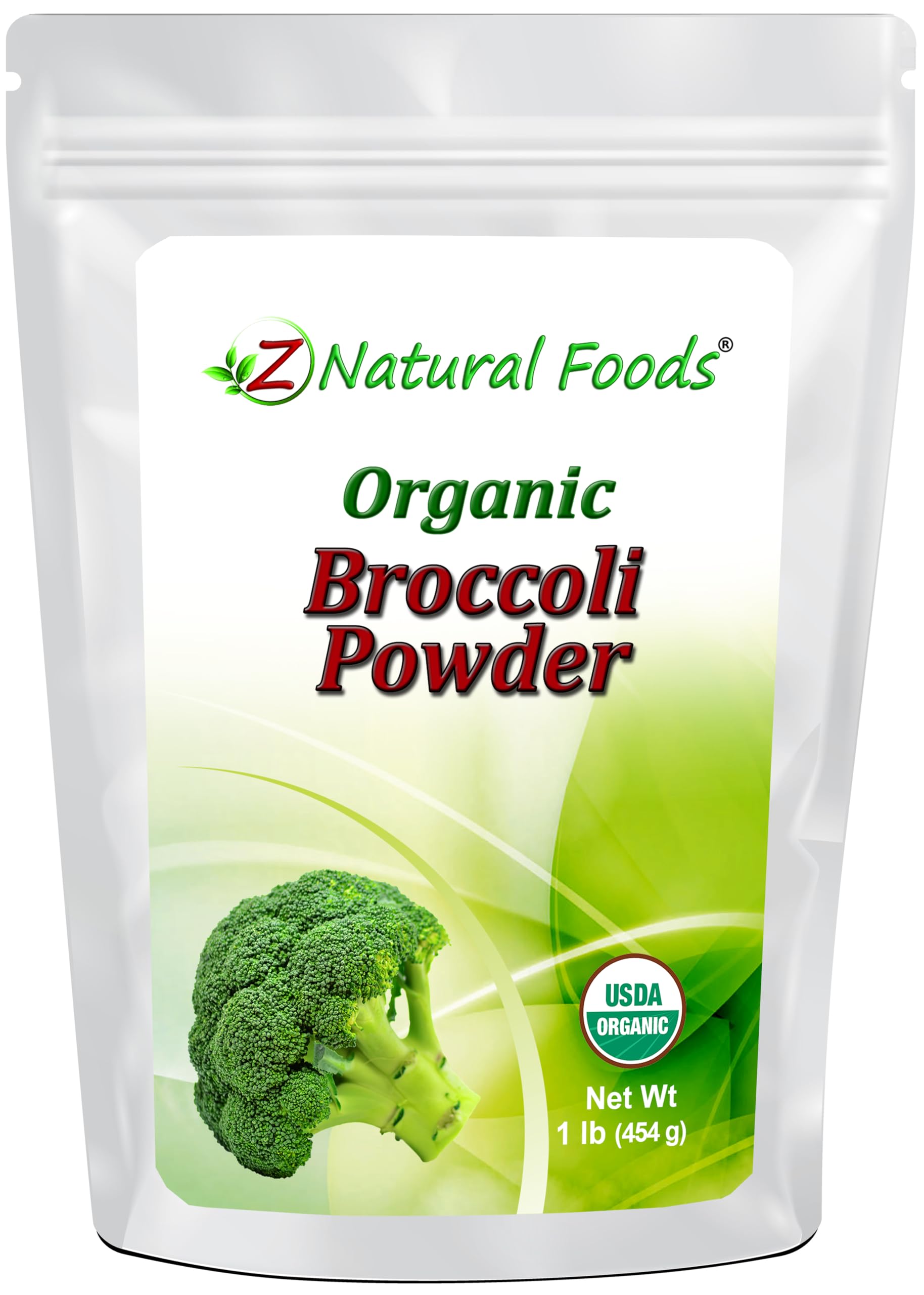 Z Natural Foods Organic Broccoli Powder, Nutrient Dense, Superfood Powder Supplement For Smoothies, Shakes, Soup, Sauces, Coffee, Pasta, More - Raw, Vegan, Gluten Free, Non GMO, Kosher, 1 lbUSDA Organic