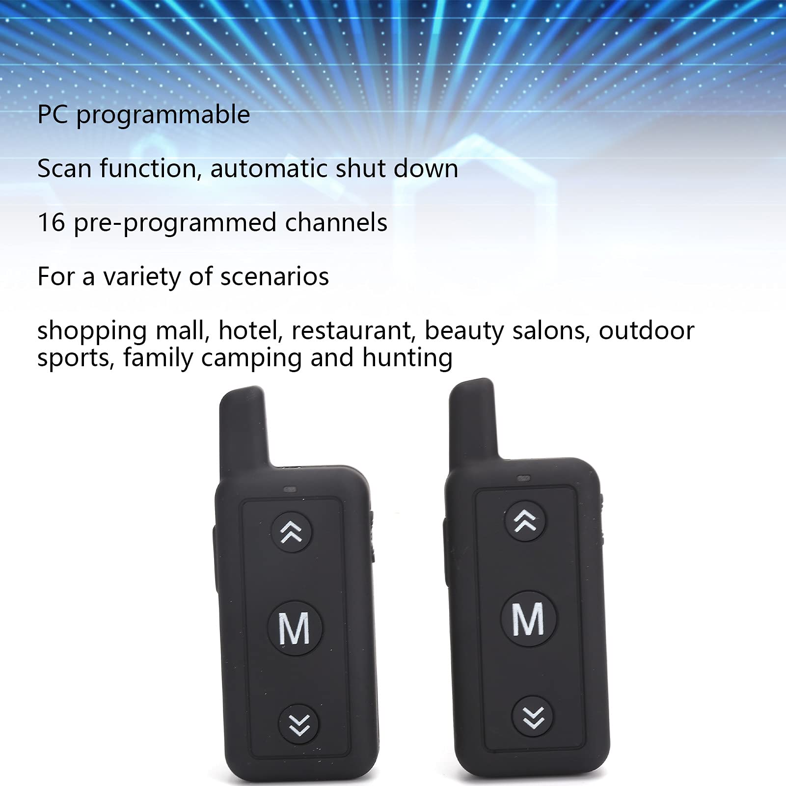 Mini walkie-Talkie, Mini walkie-Talkie V109 en un par, Radio bidireccional portátil remota, Compatible con Carga USB, Utilizado en centros comerciales, hoteles y restaurantes(V109)