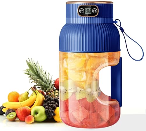 Batidora portátil grande, potente motor que conduce el cabezal de corte de diez cuchillas, baterías duales de gran capacidad, cabezal de carga