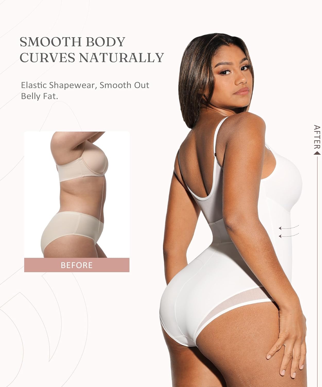 FeelinGirl Shapewear Bodysuits for Women Tummy Control Mesh Slimmer Body Suits Deep V Neck Body Shaper - Image 2