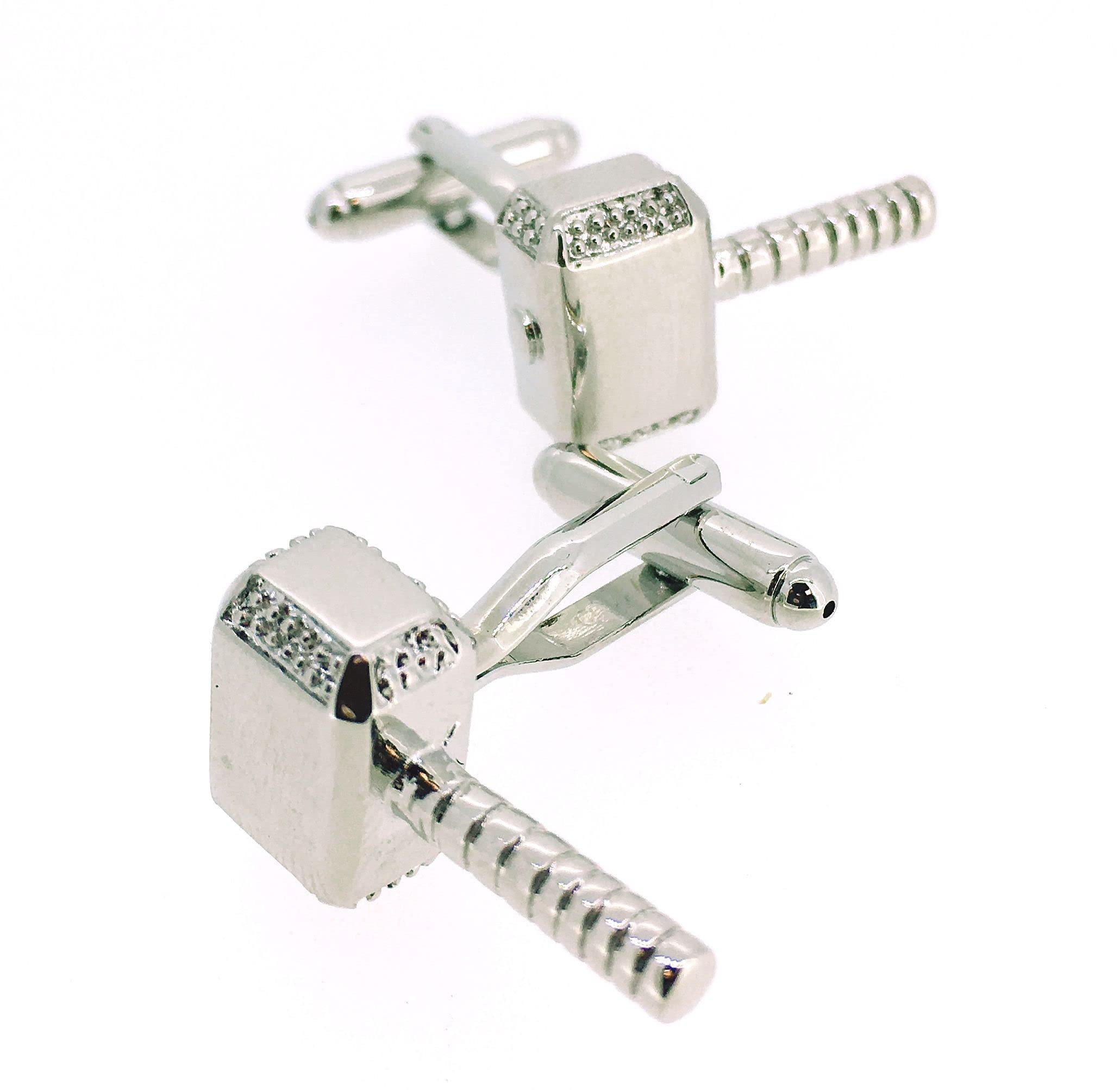 Gemelos para Camisa Martillo de Thor Chromado Gemelos Originales para Camisas | para Hombres y Niños | Regalos para Bodas, Comuniones, Bautizos y Otros Eventos