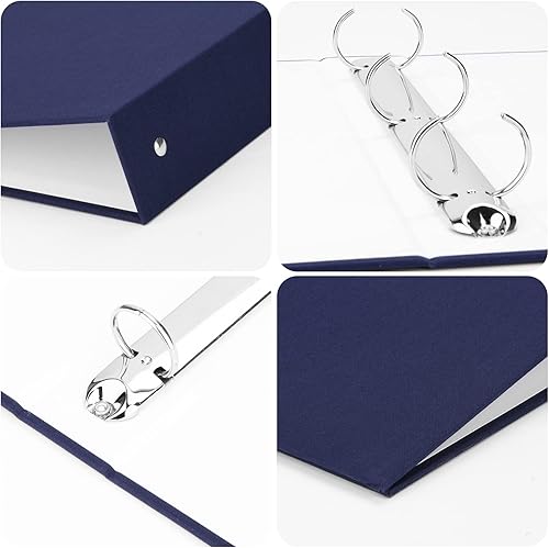 Miniatura 9 de Paquete de 2 carpetas de papel kraft reciclado natural de papel kraft con capacidad para 3 unidades, protector duradero de tapa dura para diario,