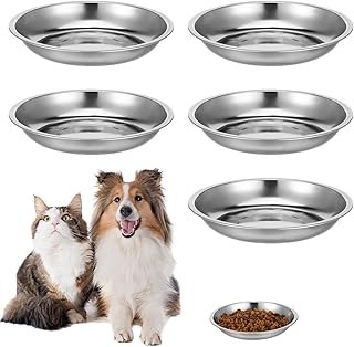 Styquenzer 5 Stück Katzennäpfe, 17 cm, Edelstahl, für Katzen und Kleine Hunde, Set mit 5 Näpfen, Schnurrhaar-Freundlich, Hygienisch, Kompatibel mit Futterständern und -automaten product image