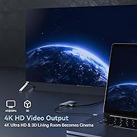 Vista 3 de Hub USB C para MacBook, VENTION USB tipo C Hub multipuerto adaptador 6 en 1 con 4K HDMI USB 3.0 transferencia de datos SD/TF lector de tarjetas, USB