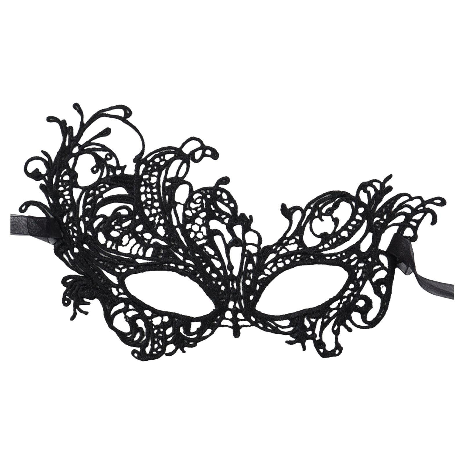 Lace Masquerade Mask For Women Venetian Party Mask Carnival Mask Rave Masquerade Mask Silver Masquerade Mask Carnival Party Dress Up Dress (Black, One Size)