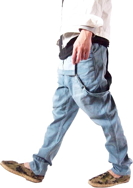 Amazon 9213 6010 オーバーオール サルエルパンツ メンズ サルエルデニム デニムパンツ サルエルオーバーオール ストレッチ ジーンズ 通販