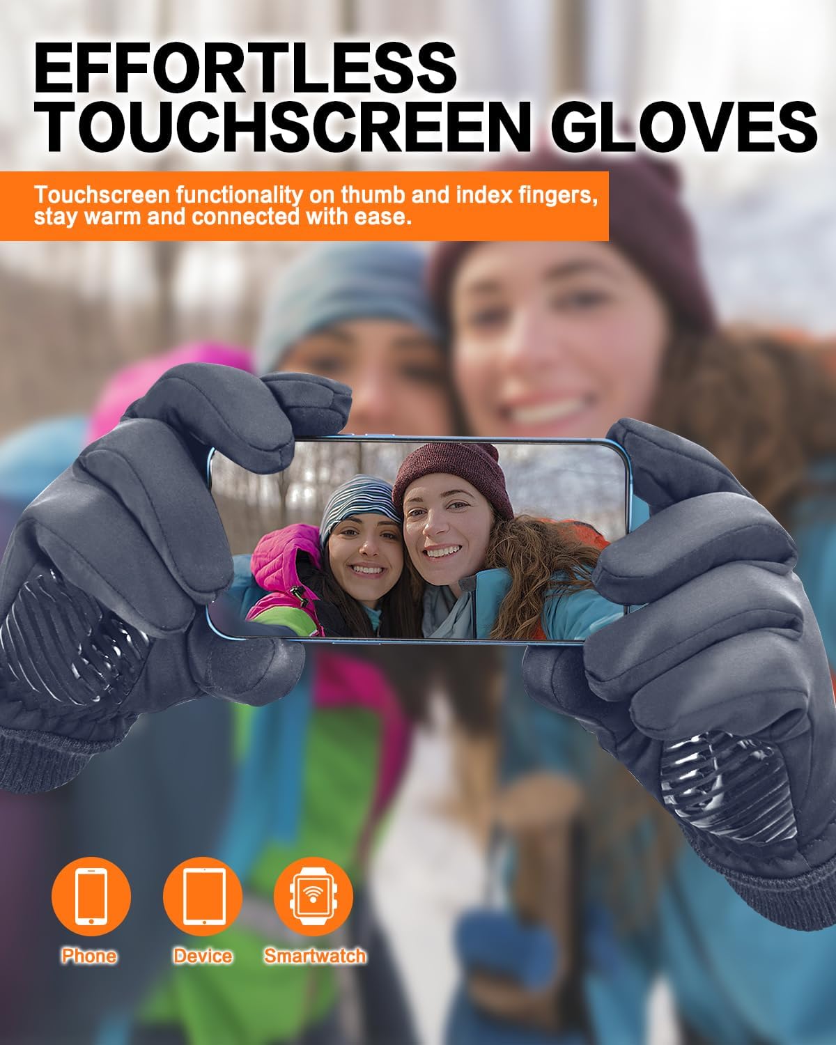 Winter Gloves for Women and Men: Water Resistant Thermal Gloves for Running, Hiking, Cold Weather Touchscreen Gloves for Snow, Outdoor Work - Image 4