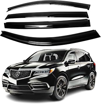 Fits Acura MDX 2015 2016 2017 2018 2019 2020 2021; Premier Acrylic Safe Smoke Window Visor Set - Sun, Rain, and Vent Protection, 4-Pieces Tape-On Window Deflector Guard Kit, 2mm Thickened