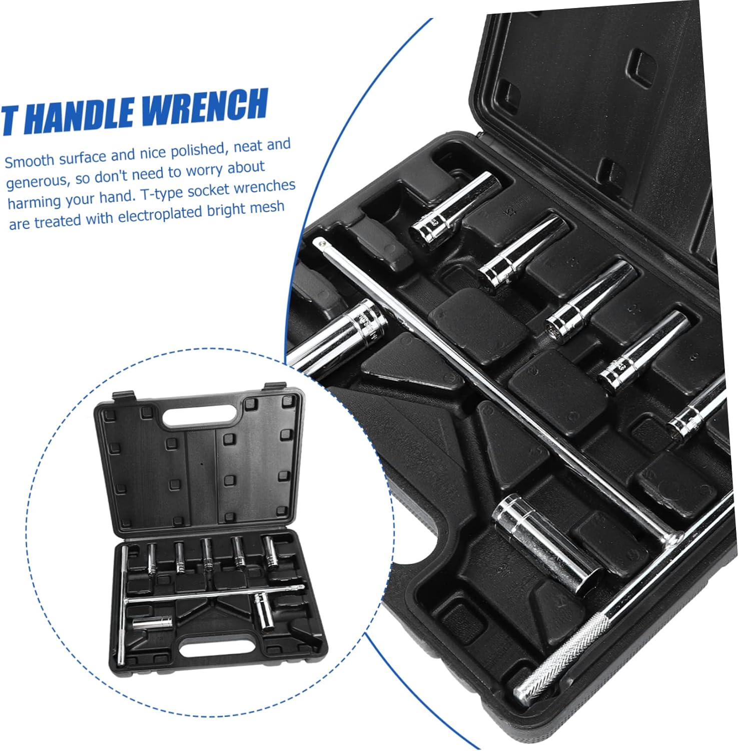 DOITOOL 1set Handle Metric Socket Wrench Set Chromium-vanadium Spanner Tool for Enhanced Torque and Durability for Home and Garage Repairs