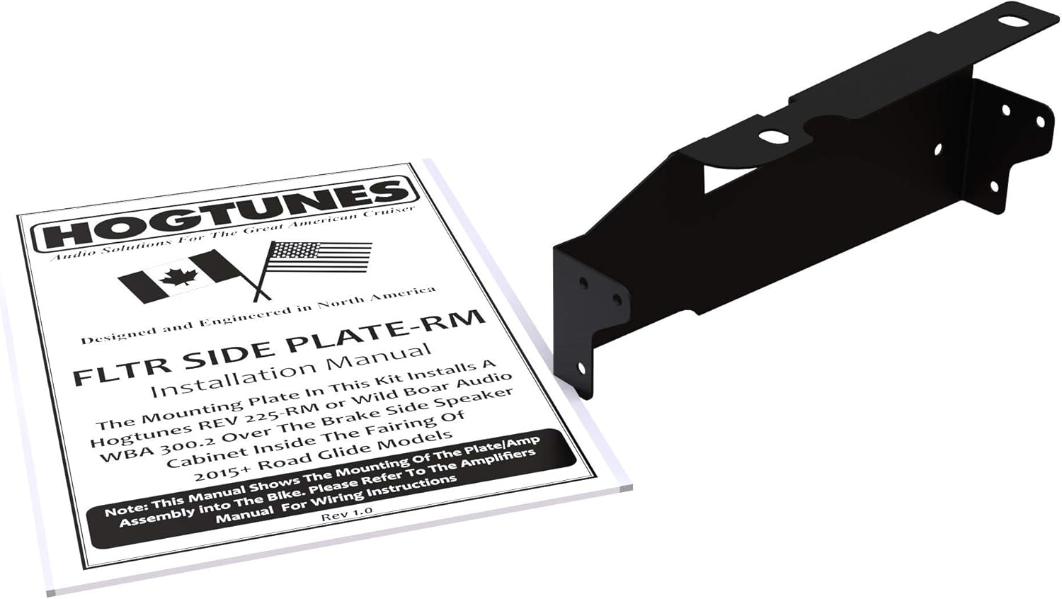 Hogtunes FLTR Side Plate-RM Amplifier Mounting Plate, Fits 2015-2024 Harley-Davidson Road Glide Models