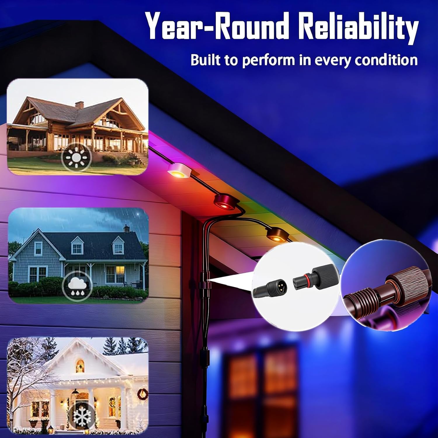 Y-Splitter for Govee Permanent Outdoor Lights, Y-Shaped Extension Cable Compatible with Govee H705A H705B H705C, H706A H706B H706C, 3-Pin Power Cord (1 Female to 2 Male) - Image 5