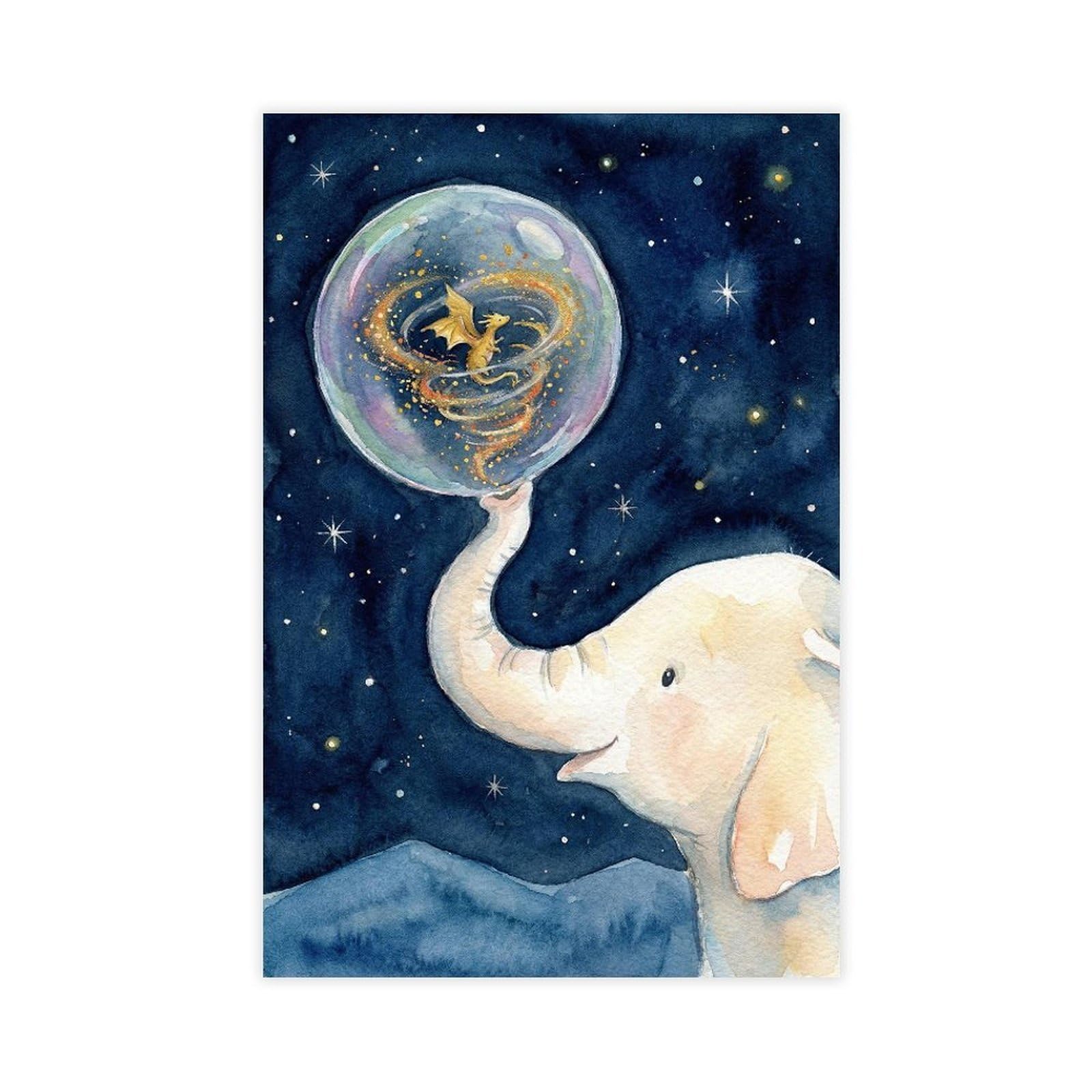 Poster su tela con elefante e drago, decorazione per camera da letto, idea