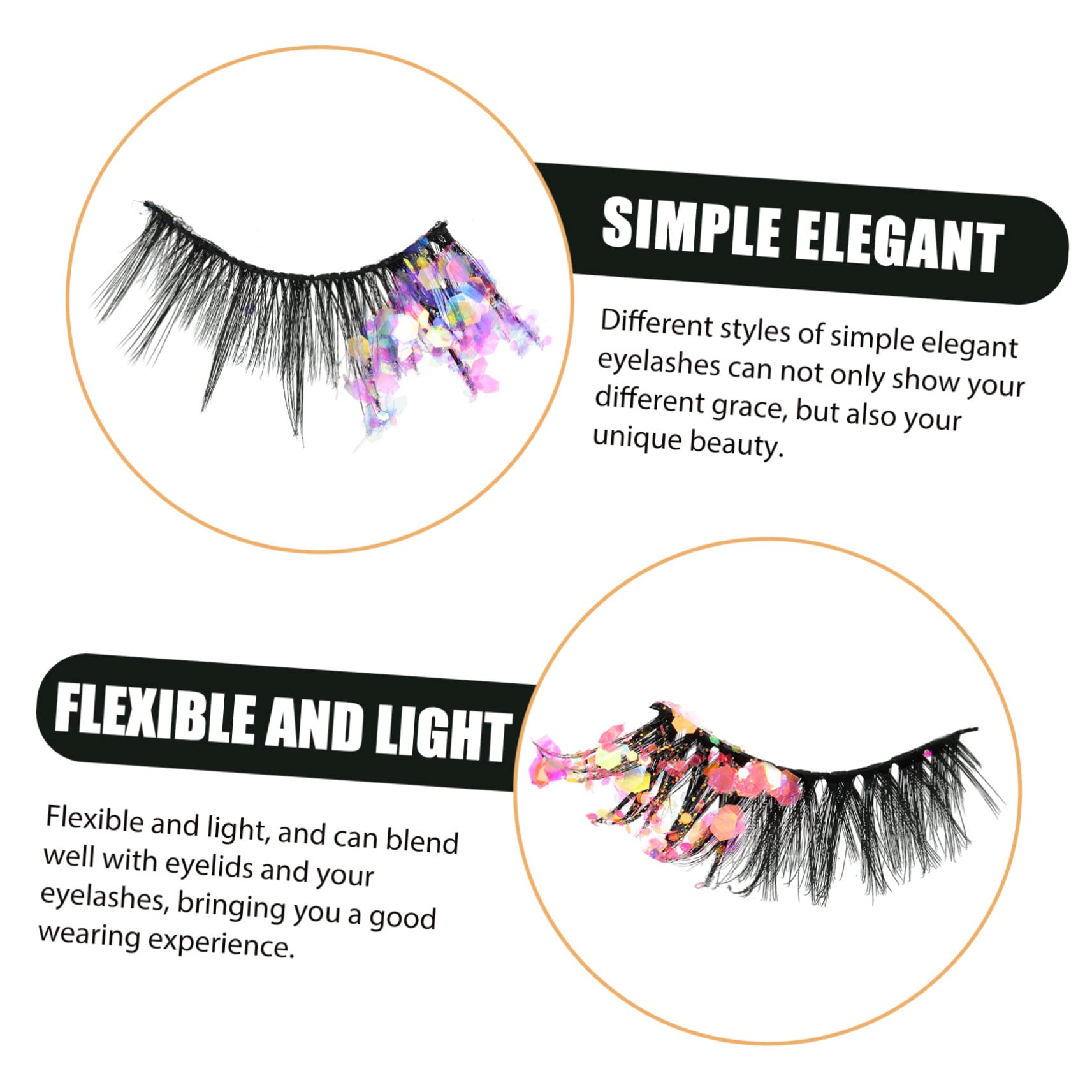 FOMIYES 4 Set Di Ciglia Finte Riutilizzabili Ciglia Finte Naturali 5 Stili Accessori Per Il Trucco Per Natale E Halloween 3 Paia * 4
