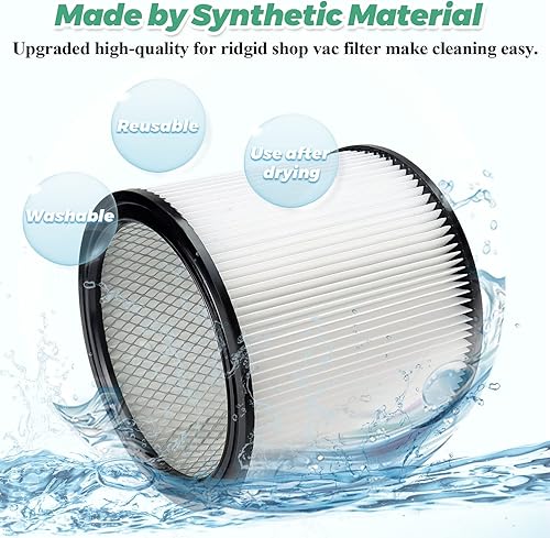 Miniatura 4 de Filtros de cartucho de repuesto para Shop Vac 90304 90350 90333 de Techecook  90350 90304 filtro de aspiradora de tienda que se adapta a la mayoría