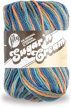 Lily Sugarn Cream Super Size Ombres Yarn, 3 oz, Capri Ombre, 1 Ball