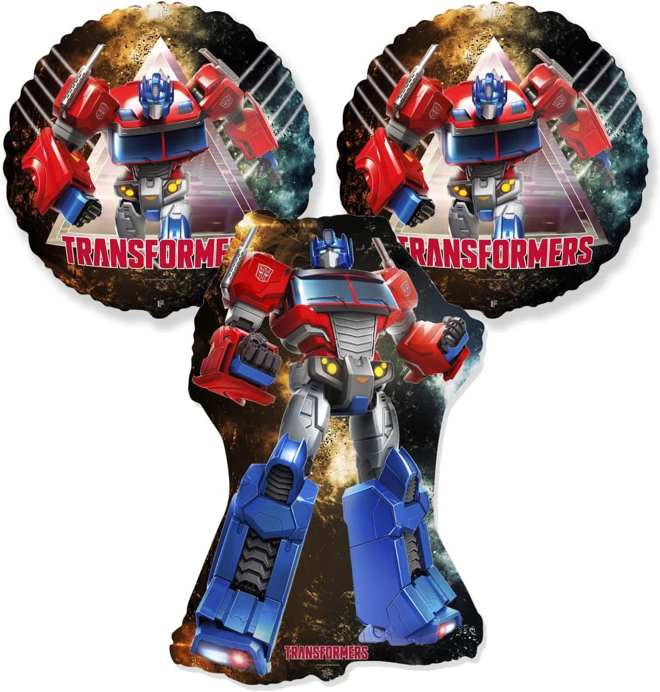 Epic Party Plan Optimus Prime Transformers Balloon Set of 3 - 30'' Tall Centerpiece for Boys' Birthday, Graduation, Summer Party Decorations