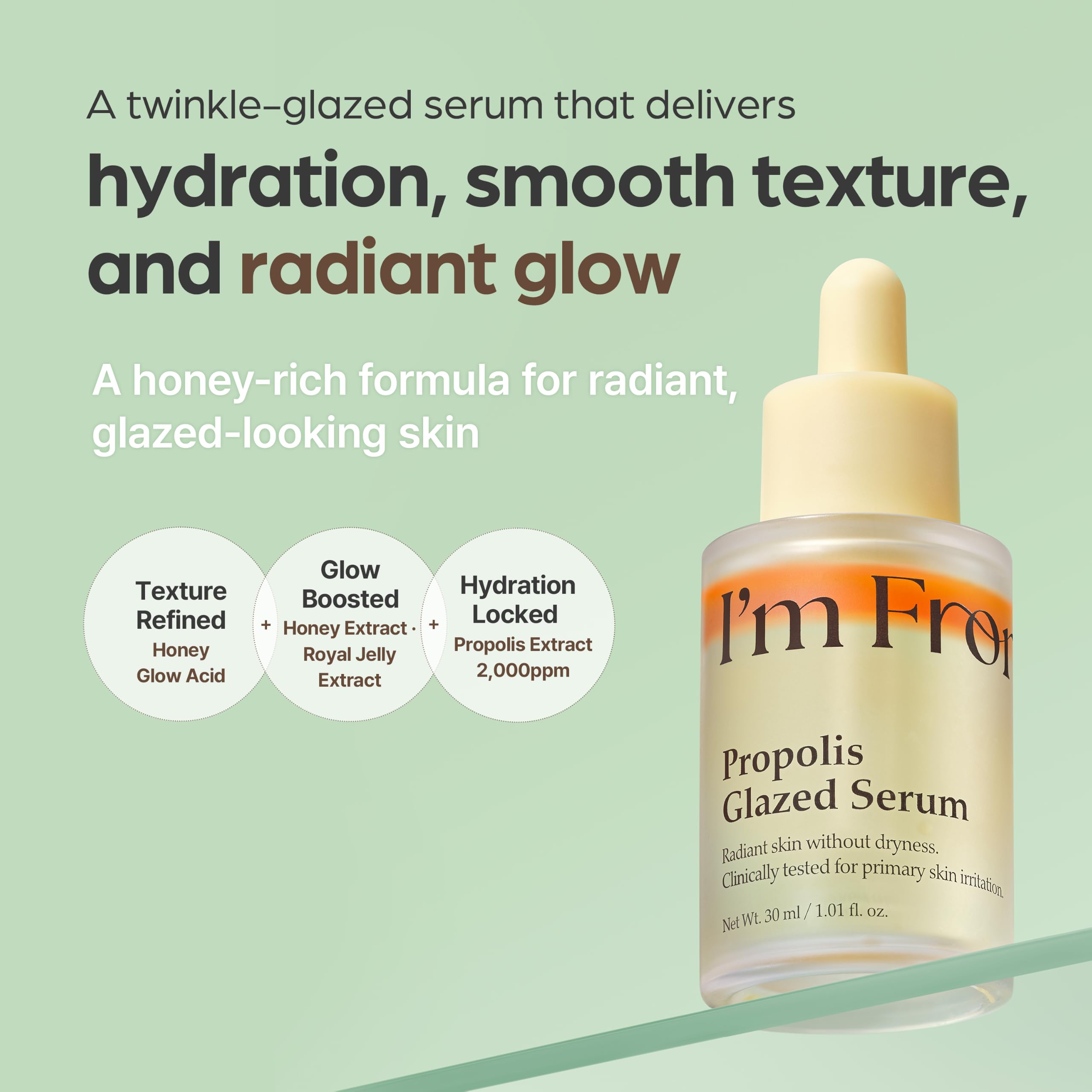 I'm From Propolis Glazed Serum, Honey-Based Glow Serum for Hydration & Skin Barrier Care