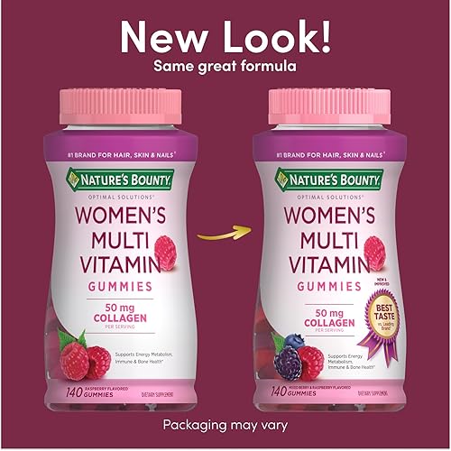 Miniatura 2 de Nature's Bounty Optimal Solutions, Gomitas multivitamínicas para mujer para apoyo inmunológico, apoyo de energía celular, salud ósea, sabor a