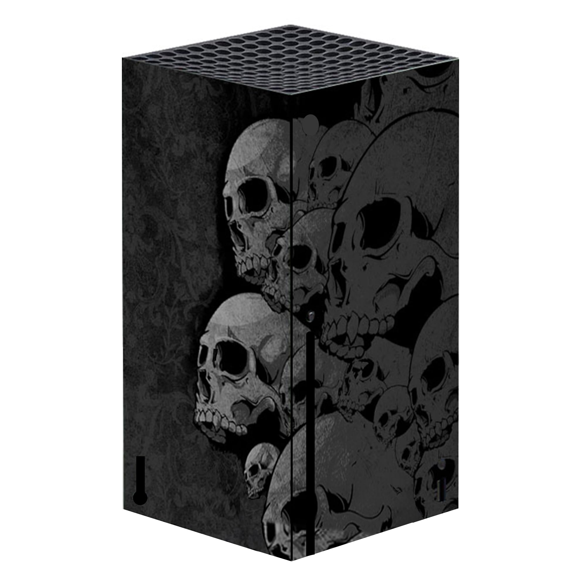 Calcomanía protectora de vinilo para consola Xbox Series X y controladores inalámbricos, calcomanía protectora de vinilo compatible con Xbox Series X (calavera negra)
